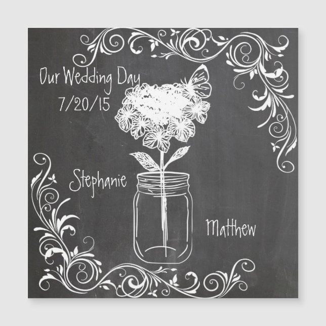 CHALKBOARD MASON JAR GARDEN WEDDING (Anverso)