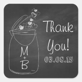 chalkboard mason jar gracias pegatinas