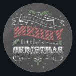 Chalkboard Merry Christmas Round Pegatina<br><div class="desc">Chalkboard Feliz pegatina de Navidad. ¡Personalizable. Parte de una colección de Navidades.</div>
