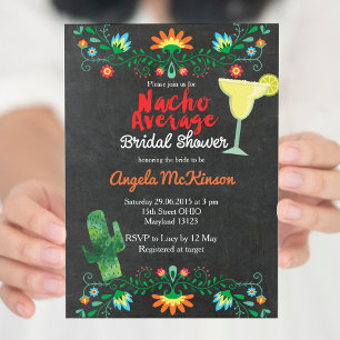 Chalkboard Nacho Promedio Invitación a Ducha Brida