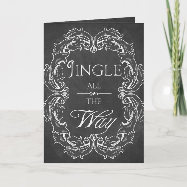 Chalkboard Navidad tarjeta Jingle personalizado to (Anverso)