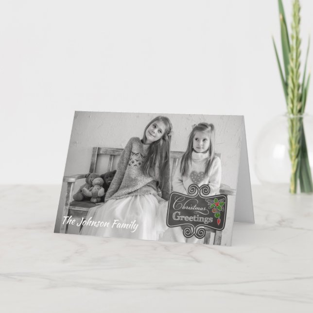 Chalkboard - personalizado de saludos de Navidad f (Anverso)