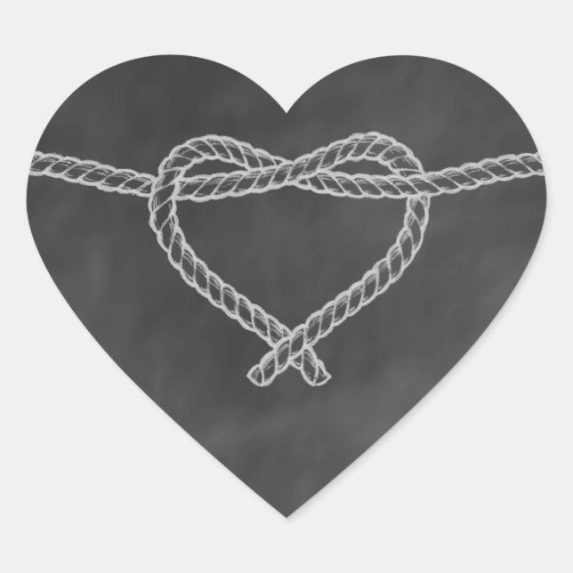 Chalkboard Rope Heart Pegatina (Anverso)