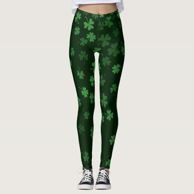 Chalkboard Shamrock St. Patrick's Day Leggings (Anverso)