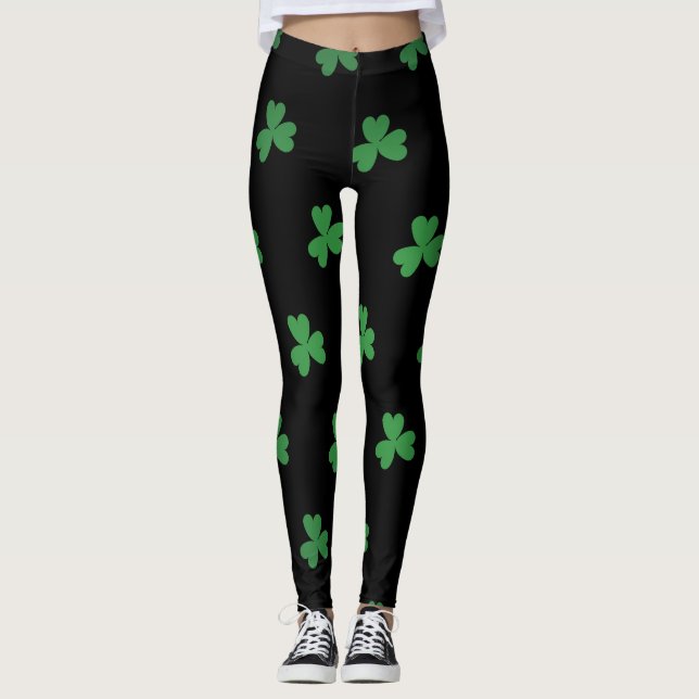 Chalkboard Shamrock St. Patrick's Day Leggings (Anverso)