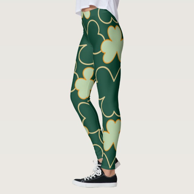 Chalkboard Shamrock St. Patrick's Day Leggings (Izquierda)