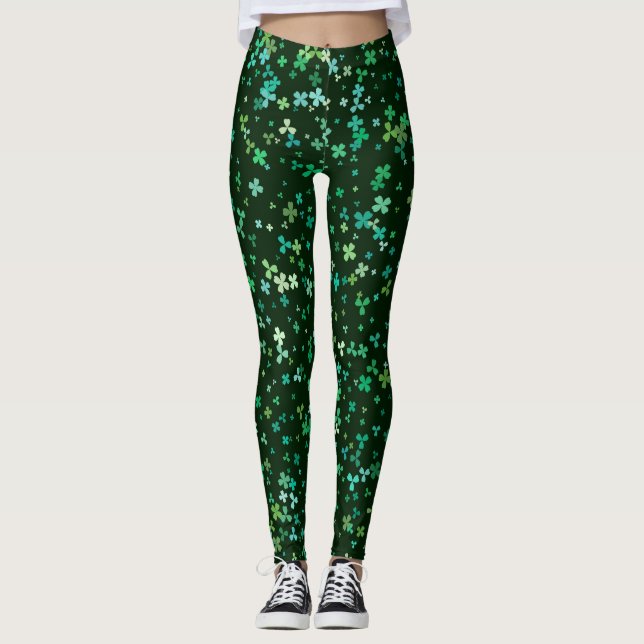 Chalkboard Shamrock St. Patrick's Day Leggings (Anverso)