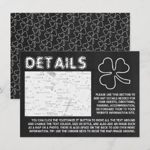 Chalkboard Shamrock, tarjeta de detalles del Día d