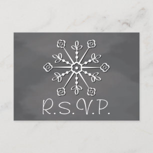 Chalkboard Snowflake Wedding Tarjeta de respuesta