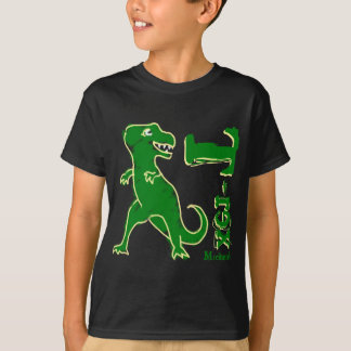 Chalkboard T-Rex Dinosaurios niños camiseta negra
