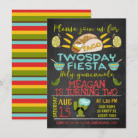 Chalkboard Taco Invitación de cumpleaños número 2