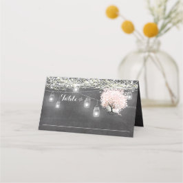 Chalkboard Tarjeta de plaza Boda de hoja de corazó