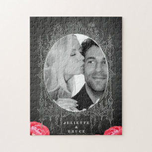 Chalkboard Vintage Floral - Rompecabezas fotográfi