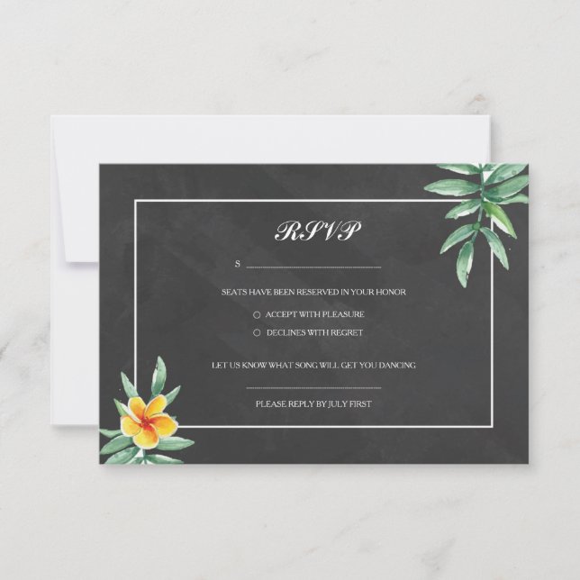 Chalkboard Wedding RSVP Card (Anverso)