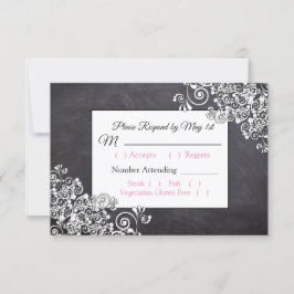 Chalkboard Wedding Tarjeta RSVP