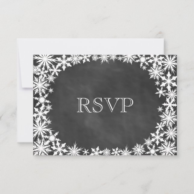 Chalkboard Winter Lace RSVP (Anverso)