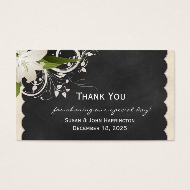 Chalkboard y White Lily Gracias (Frente)