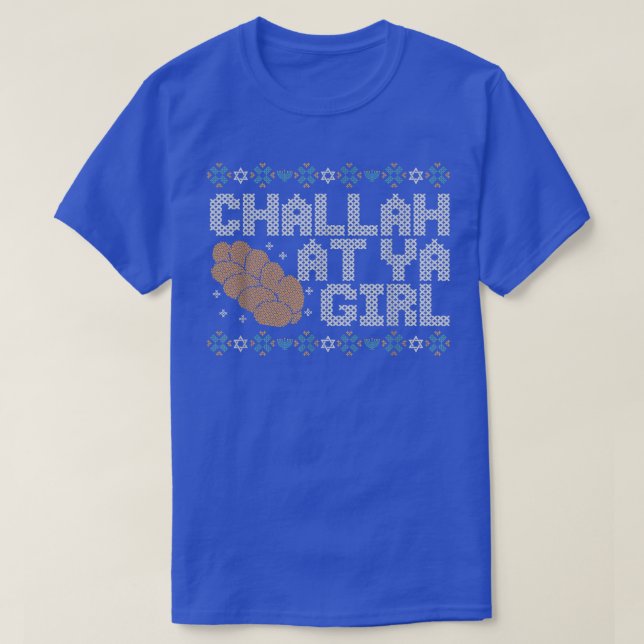 Challah At Ya Girl Funny Hanukkah Ugly Sweater Sty (Diseño del anverso)