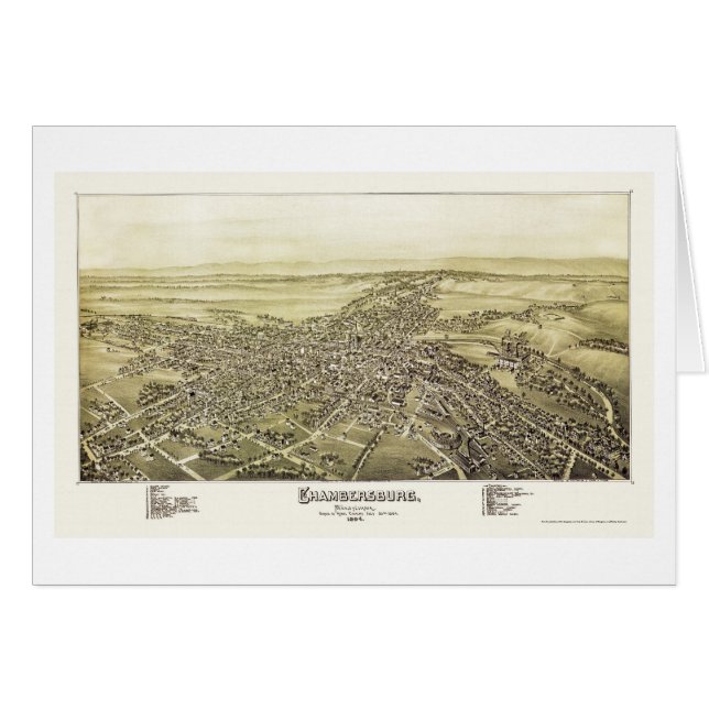 Chambersburg, mapa panorámico del PA - 1894 (Anverso (Horizontal))