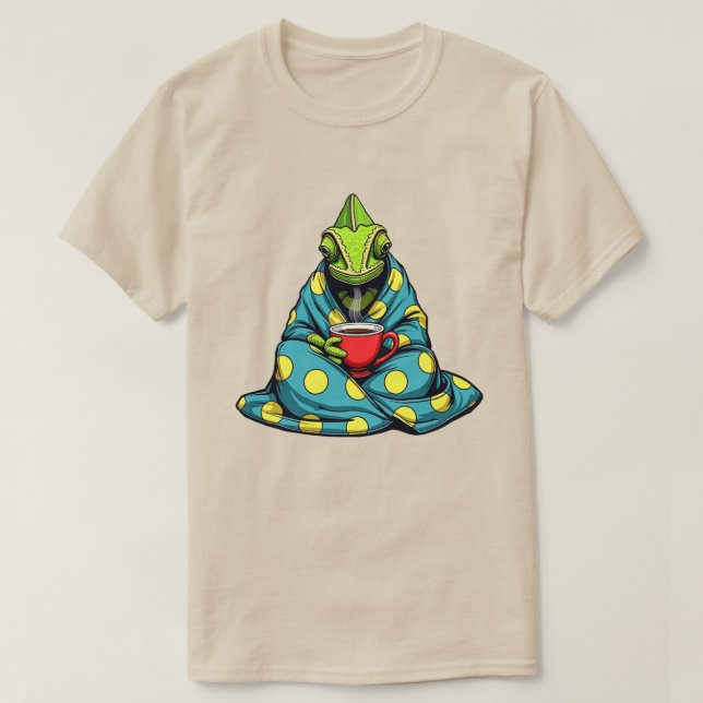 Chameleon con camiseta de café abierto - Coz (Diseño del anverso)