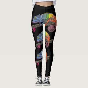 CHAMELEON LIZARD ART YOGA PANTALLA LEGGINS