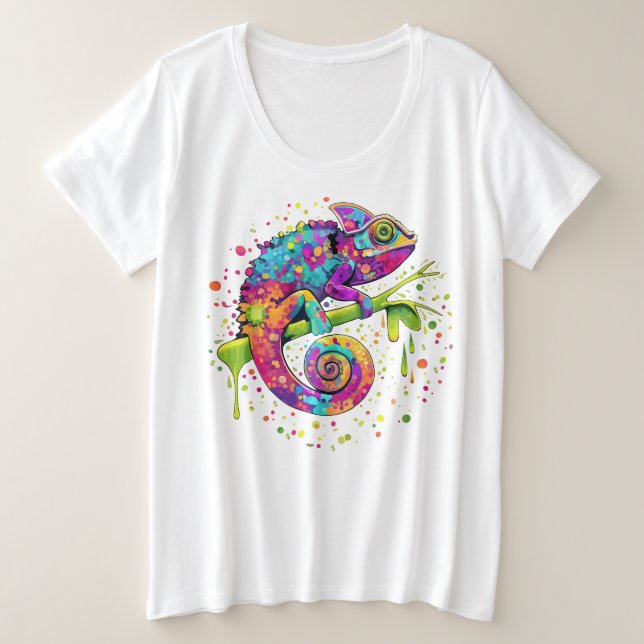 Chameleon Paint Stains Watercolor Style (Anverso del diseño)