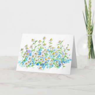 Chamomile Daisy Garden Blank Nota Tarjeta Watercol