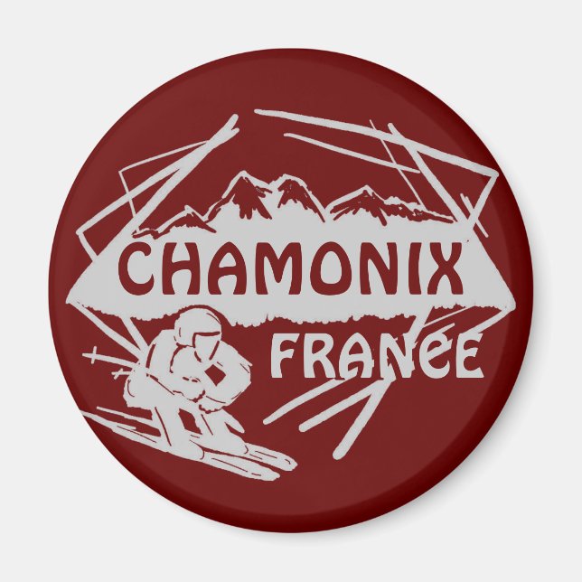 Chamonix Francia imán de arte del logo para el esq (Frente)