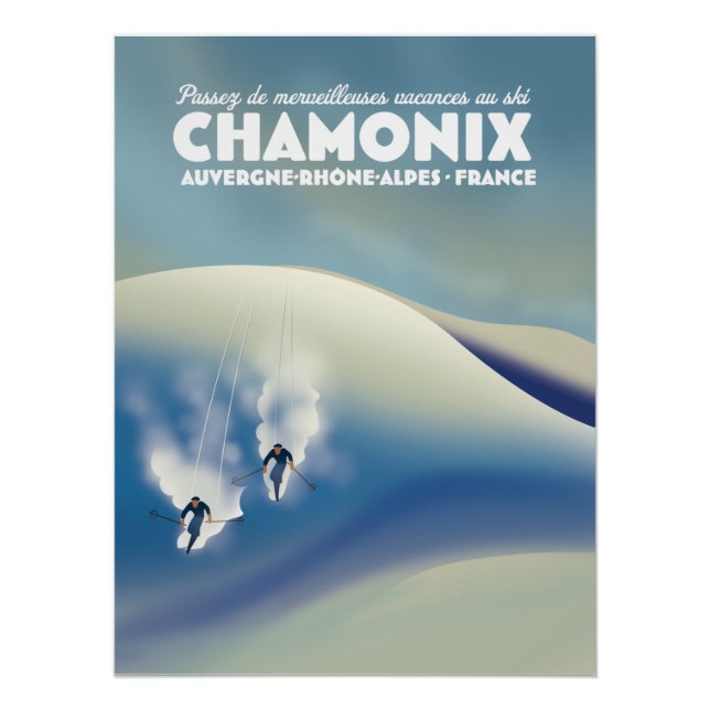 Chamonix - poster de esquí de Auvergne-Rhône-Alpes (Anverso)