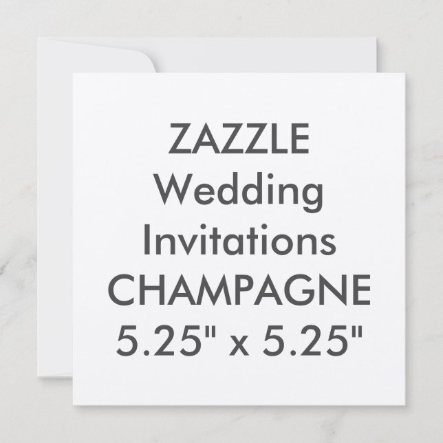 CHAMPAGNE 110lb 5.25" Invitaciones a boda cuadrada (Anverso)