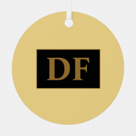 Champagne con Iniciales De Oro Ornamento Metalizad