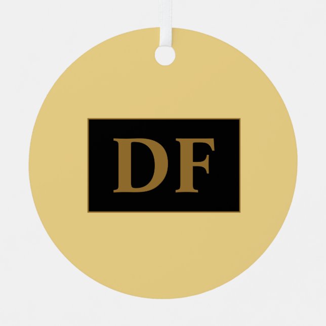 Champagne con Iniciales De Oro Ornamento Metalizad (Anverso)