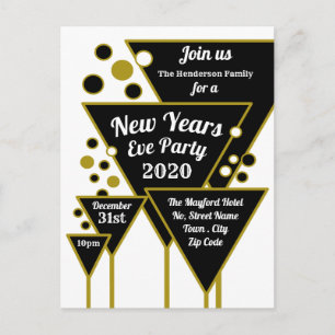 Champagne de oro, invitación a la fiesta de Año Nu