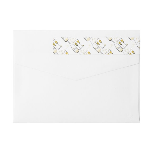 Champagne de oro saluda elegante dirección de Año  (Reverso)