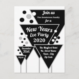 Champagne de plata, invitación para fiestas de Año