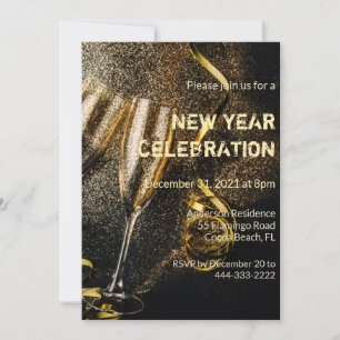 Champagne flauta la invitación a la celebración de