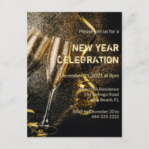 Champagne flauta la invitación a la celebración de
