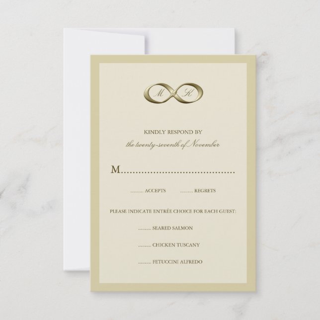 Champagne Gold Infinity Hand Clasp Wedding RSVP (Anverso)