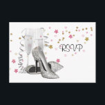 Champagne High Heels 21st Birthday Fiesta RSVP<br><div class="desc">Purpurina de champán blanco tacones altos chicas mujeres fiesta de 21 años RSVP e invitación multipropósito. Añada sus detalles al frente y al reverso agregando los detalles del evento, el estilo de fuente, el tamaño y el color del tipo de letra y la redacción. Tenga en cuenta que todos los...</div>