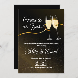 Champagne, invitación para el aniversario del boda