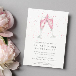 Champagne rosa | Bridesmaids Brunch Invitación