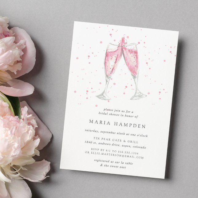 Champagne rosa | Invitación a la ducha de novia (Subido por el creador)
