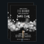 Champagne Sparkle 21st Birthday Party Invitation<br><div class="desc">Botella de champán, destellos y luces borrosas en un fondo negro, invitaciones perfectas para fiestas de cumpleaños, invitaciones para fiestas de aniversario, invitaciones para fiestas de aniversario de negocios y más. Todo el texto, las fuentes, los colores, los tamaños se pueden modificar, sólo hay que hacer clic en el enlace...</div>
