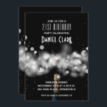 Champagne Sparkle 21st Birthday Party Invitation<br><div class="desc">Botella de champán, destellos y luces borrosas en un fondo negro, invitaciones perfectas para fiestas de cumpleaños, invitaciones para fiestas de aniversario, invitaciones para fiestas de aniversario de negocios y más. Todo el texto, las fuentes, los colores, los tamaños se pueden modificar, sólo hay que hacer clic en el enlace...</div>