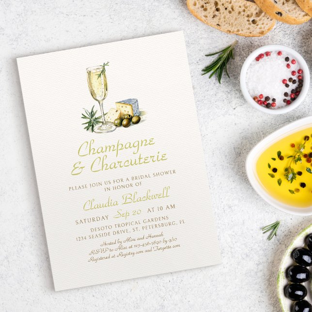 Champán Charcuterie Bridal Shower Invitación (Subido por el creador)