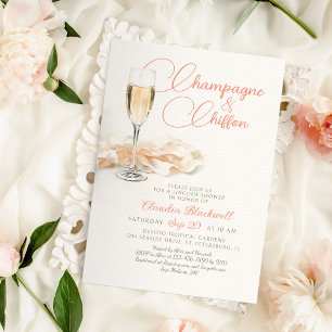 Champán Chiffon Lingerie Invitación a la ducha