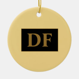 Champán Con Iniciales De Oro Ornamento Cerámico