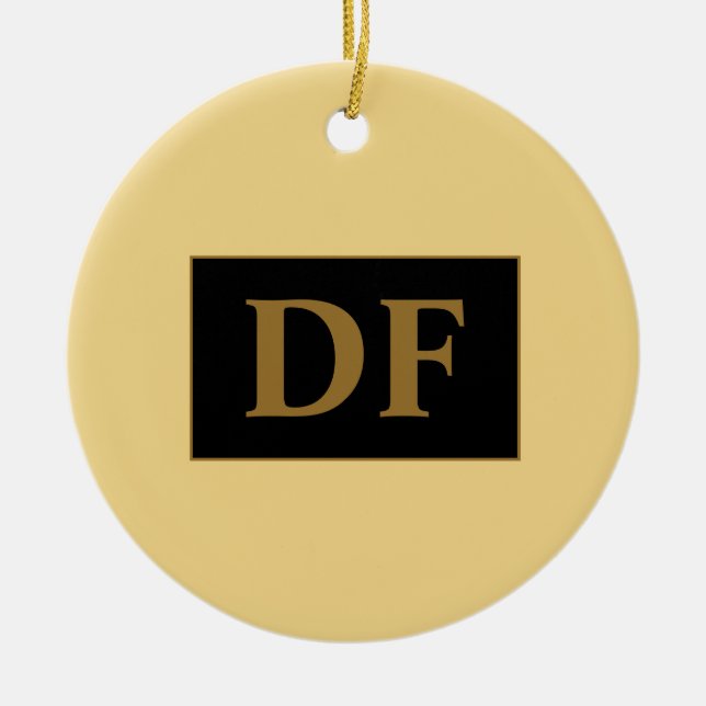 Champán Con Iniciales De Oro Ornamento Cerámico (Frente)