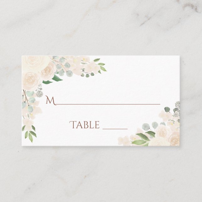 Champán Peach Floral Elegante Tarjeta de Escort de (Anverso)
