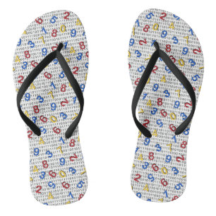 Chanclas 123 números Rojo Amarillo Azul Blanco Binario